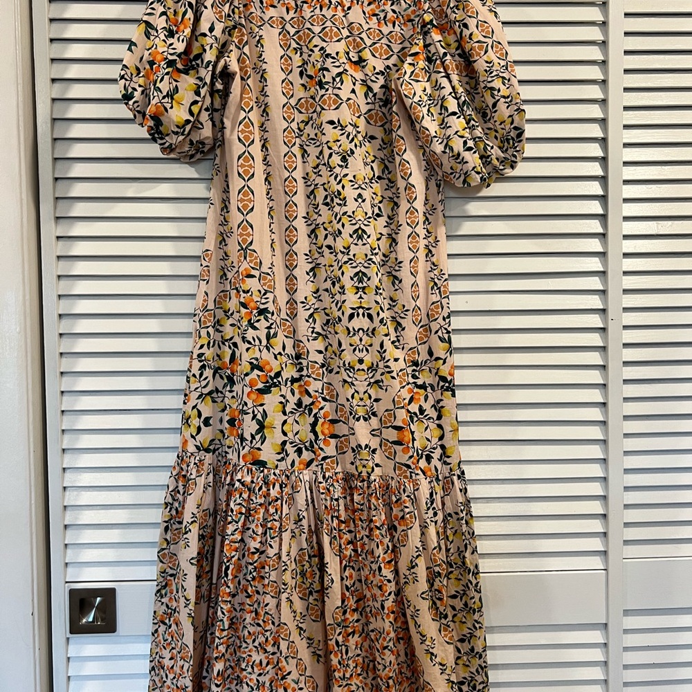 Anna Cate Patterned Dress with Puff Sleeves